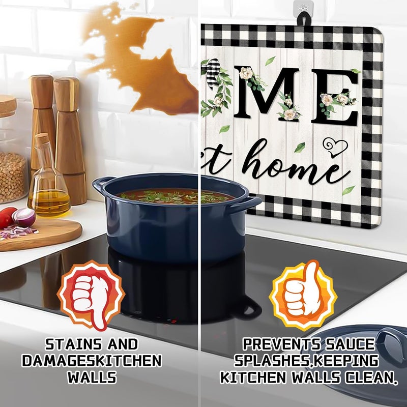 Seimip Sweet Home Stove Top Cover, Spring Stove Covers for Electric Stove, 20''X28'' White Heat Resist Kitchen Glass Stove Mat Farmhouse Decor Gas Stove Pad Valentines Day Cooktop Ceramic Mat - Image 4